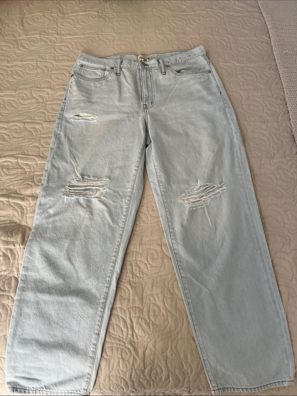 Madewell Light Blue Distressed Boyfriend Jeans